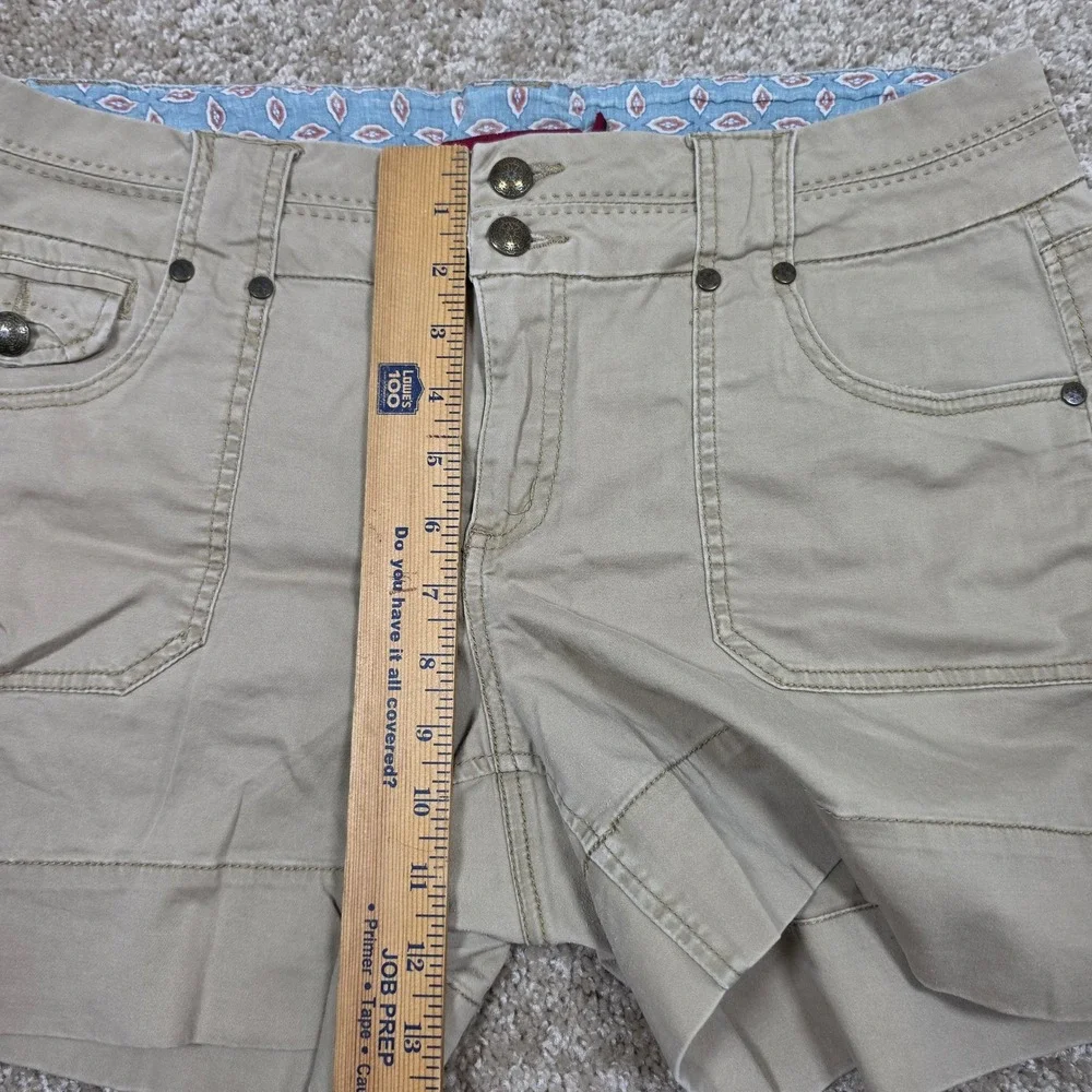 One 5 One Khaki Utility Shorts Double Button Flap Pocket Women's Size 14
